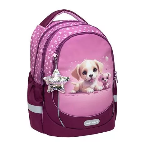 BELMIL Iskolatáska, cipzáras, BELMIL "Leisure Plus Puppy Love", kutyusok