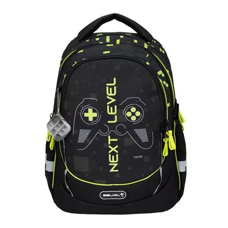 BELMIL Iskolatáska, cipzáras, BELMIL "Leisure Plus Neon Play", neon kontroller
