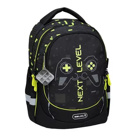 BELMIL Iskolatáska, cipzáras, BELMIL "Leisure Plus Neon Play", neon kontroller