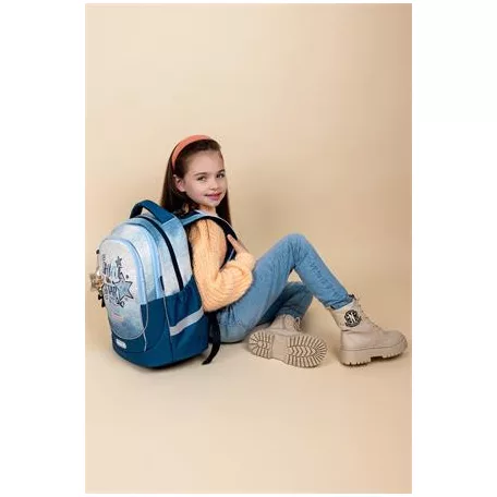 BELMIL Iskolatáska, cipzáras, BELMIL "Leisure Plus Shine like a Star Jeans", csillag