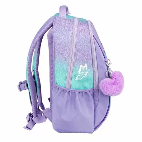 BELMIL Iskolatáska, cipzáras, laptoptartóval, BELMIL "Companion Serenity", lila, pillangó