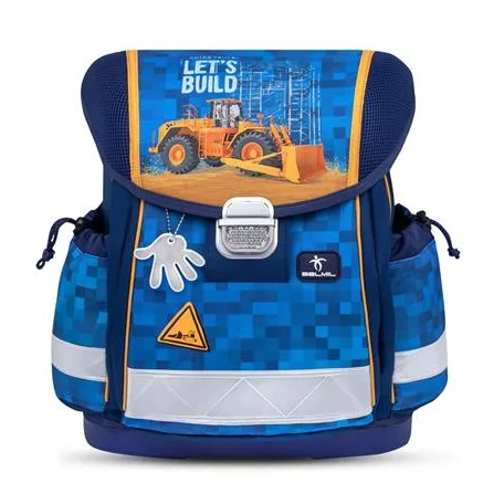 BELMIL Iskolatáska, fémcsat, BELMIL "Classy Bulldozer", munkagép