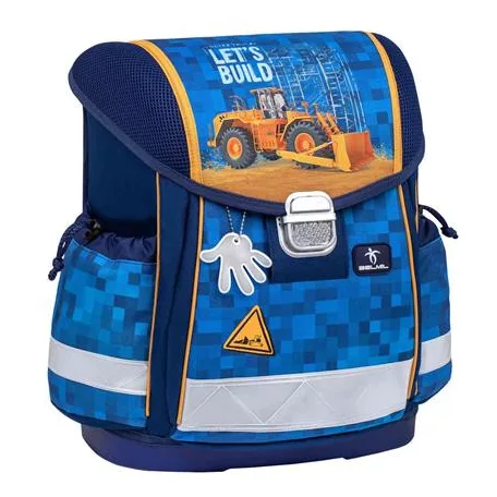 BELMIL Iskolatáska, fémcsat, BELMIL "Classy Bulldozer", munkagép