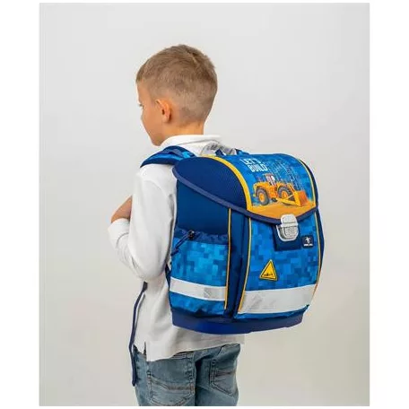 BELMIL Iskolatáska, fémcsat, BELMIL "Classy Bulldozer", munkagép