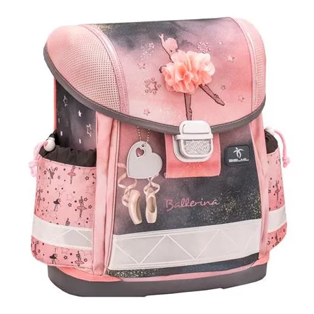 BELMIL Iskolatáska, fémcsat, BELMIL "Classy Ballerina", fekete-rózsaszín, balerina