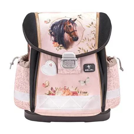 BELMIL Iskolatáska, fémcsat, BELMIL "Classy Horse Chestnut", lovacska