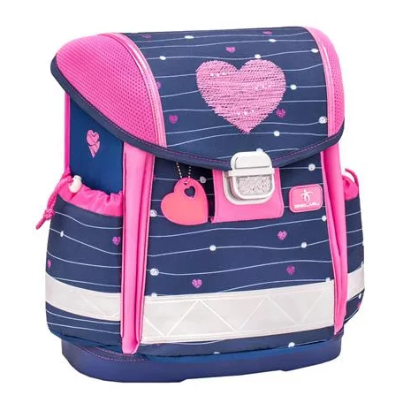 BELMIL Iskolatáska, fémcsat, BELMIL "Classy Simple Hearts", rózsaszín szív