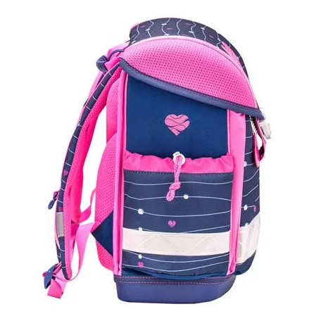 BELMIL Iskolatáska, fémcsat, BELMIL "Classy Simple Hearts", rózsaszín szív