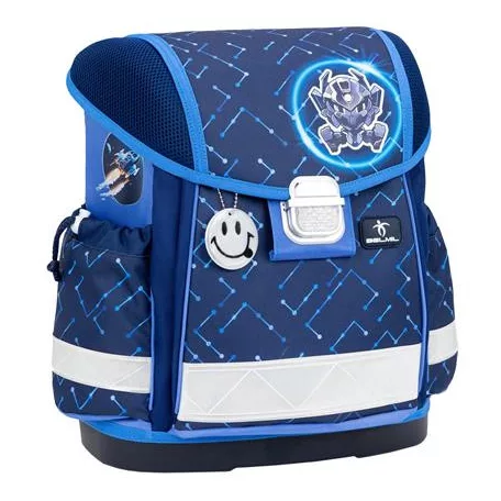 BELMIL Iskolatáska, fémcsat, BELMIL "Classy Navy Blue Tech", robot