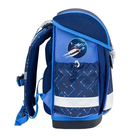 BELMIL Iskolatáska, fémcsat, BELMIL "Classy Navy Blue Tech", robot