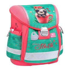   BELMIL Iskolatáska, fémcsat, BELMIL "Classy Cute sloth", zöld-rózsaszín, lajhár