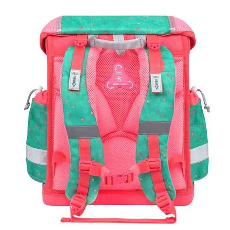 BELMIL Iskolatáska, fémcsat, BELMIL "Classy Cute sloth", zöld-rózsaszín, lajhár