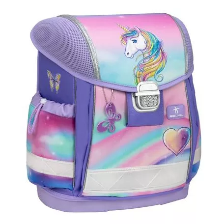 BELMIL Iskolatáska, fémcsat, BELMIL "Classy Heart of the Rainbow", unikornis