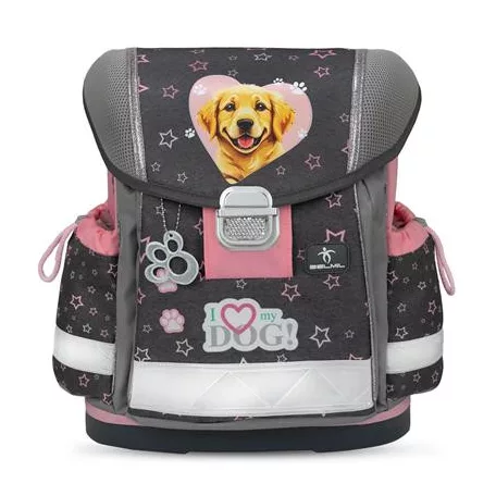 BELMIL Iskolatáska, fémcsat, BELMIL "Classy Starry Paws", kutya, golden retriever