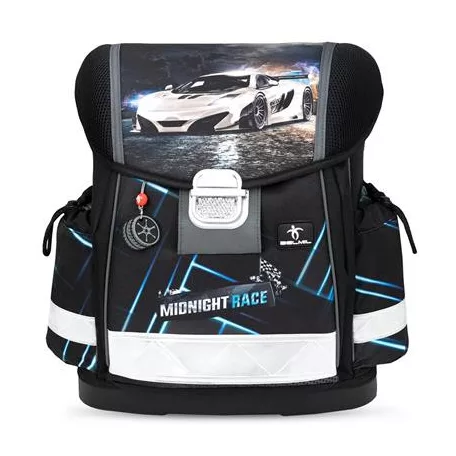 BELMIL Iskolatáska, fémcsat, BELMIL "Classy Midnight Turbo", versenyautó