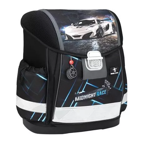 BELMIL Iskolatáska, fémcsat, BELMIL "Classy Midnight Turbo", versenyautó