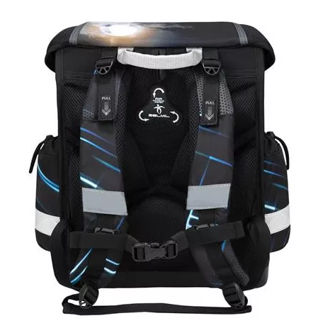 BELMIL Iskolatáska, fémcsat, BELMIL "Classy Midnight Turbo", versenyautó