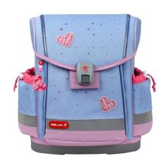   BELMIL Iskolatáska, mágneszárral, BELMIL "Classy Plus Lavander", lila szivecske