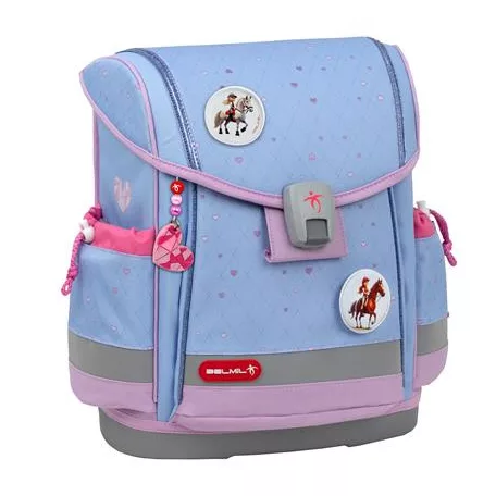 BELMIL Iskolatáska, mágneszárral, BELMIL "Classy Plus Lavander", lila szivecske