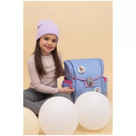 BELMIL Iskolatáska, mágneszárral, BELMIL "Classy Plus Lavander", lila szivecske