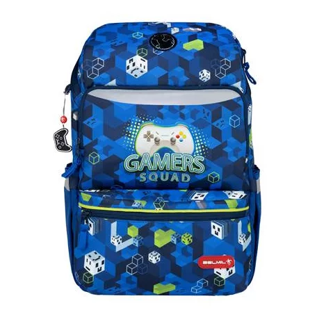 BELMIL Iskolatáska, cipzáras, BELMIL "Zippy Gamer Squad", gamer