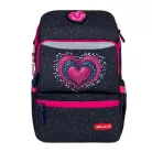BELMIL Iskolatáska, cipzáras, BELMIL "Zippy Pinky", pink szív