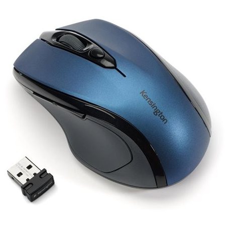KENSINGTON Egér, vezeték nélküli, optikai, közepes méret, USB, KENSINGTON "Pro Fit", kék