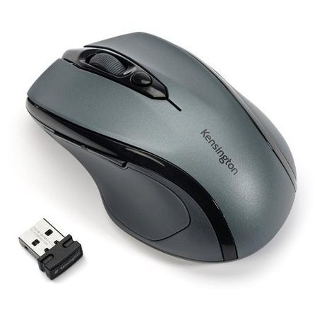 KENSINGTON Egér, vezeték nélküli, optikai, közepes méret, USB, KENSINGTON "Pro Fit", szürke
