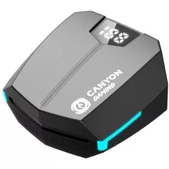   CANYON Fülhallgató, vezeték nélküli, Bluetooth 5.3, gaming, CANYON "DoubleBee GTWS-2", fekete