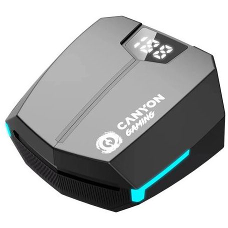 CANYON Fülhallgató, vezeték nélküli, Bluetooth 5.3, gaming, CANYON "DoubleBee GTWS-2", fekete