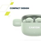CANYON Fülhallgató, TWS vezeték nélküli, Bluetooth 5.4, CANYON "OnGo 9", zsálya