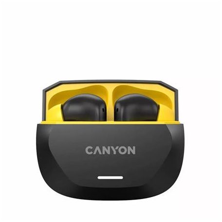 CANYON Fülhallgató, TWS vezeték nélküli, Bluetooth 5.4, CANYON "Hexagon 7", fekete-sárga