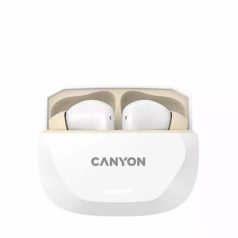   CANYON Fülhallgató, TWS vezeték nélküli, Bluetooth 5.4, CANYON "Hexagon 7", fehér-bézs