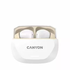   CANYON Fülhallgató, TWS vezeték nélküli, Bluetooth 5.4, CANYON "Hexagon 7", fehér-bézs