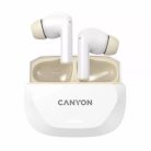 CANYON Fülhallgató, TWS vezeték nélküli, Bluetooth 5.4, CANYON "Hexagon 7", fehér-bézs