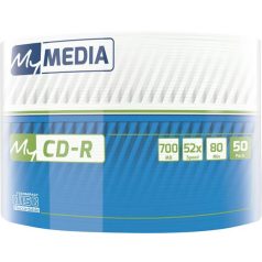   MYMEDIA CD-R lemez, 700MB, 52x, 50 db, zsugor csomagolás, MYMEDIA (by VERBATIM)