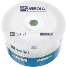   MYMEDIA CD-R lemez, 700MB, 52x, 50 db, zsugor csomagolás, MYMEDIA (by VERBATIM)