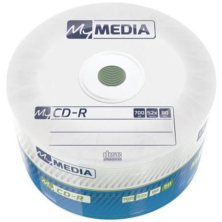 MYMEDIA CD-R lemez, 700MB, 52x, 50 db, zsugor csomagolás, MYMEDIA (by VERBATIM)