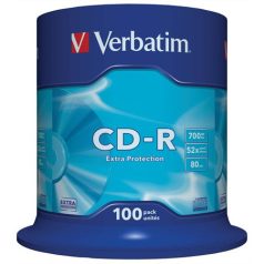   VERBATIM CD-R lemez, 700MB, 52x, 100 db, hengeren, VERBATIM "DataLife"