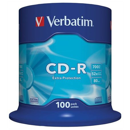 VERBATIM CD-R lemez, 700MB, 52x, 100 db, hengeren, VERBATIM "DataLife"