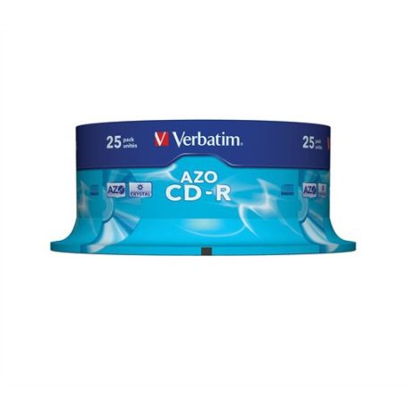 VERBATIM CD-R lemez, Crystal bevonat, AZO, 700MB, 52x, 25 db, hengeren VERBATIM "DataLife Plus"