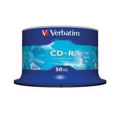   VERBATIM CD-R lemez, 700MB, 52x, 50 db, hengeren, VERBATIM "DataLife"