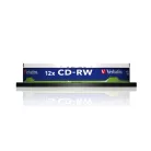 VERBATIM CD-RW lemez, újraírható, SERL, 700MB, 8-10x, 10 db, hengeren VERBATIM
