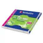 VERBATIM CD-RW lemez, újraírható, SERL, 700MB, 8-12x, 1 db, normál tok, VERBATIM