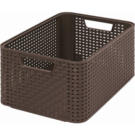 CURVER Rattan hatású kosár, 18l, sötétbarna, CURVER "Style M"