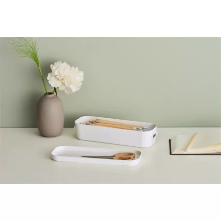 SMARTSTORE Műanyag tárolódoboz, 1,3 liter, SMARTSTORE "Compact Slim", fehér