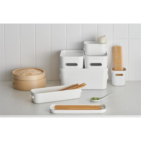 SMARTSTORE Műanyag tárolódoboz, 1,3 liter, SMARTSTORE "Compact Slim", fehér