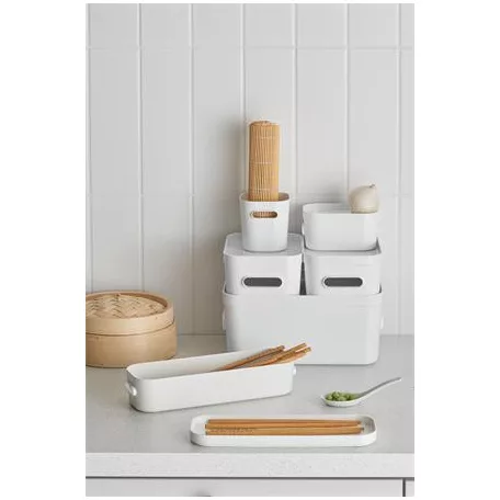 SMARTSTORE Műanyag tárolódoboz, 1,3 liter, SMARTSTORE "Compact Slim", fehér