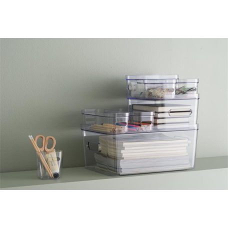 SMARTSTORE Műanyag tárolódoboz, 1,3 liter, SMARTSTORE "Compact Clear Slim", átlátszó
