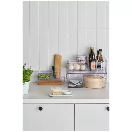 SMARTSTORE Műanyag tárolódoboz, 1,3 liter, SMARTSTORE "Compact Clear Slim", átlátszó